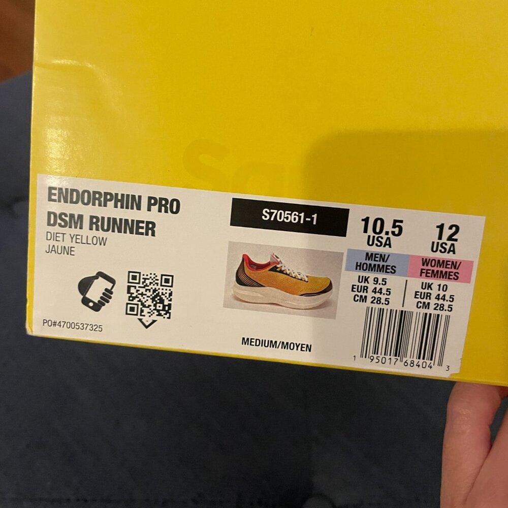 Saucony Endorphin Pro DSM Runner - Diet Yellow - Men's Size 10.5  - NWT - Picture 11 of 11